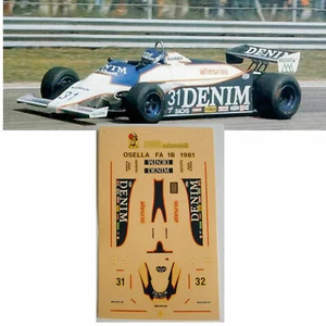 decals calcas 1/43 f1 GP OSELLA FA 1/B 1981 GABBIANI-JARIER - Picture 1 of 2