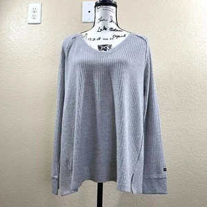 Calvin Klein grauer Pullover Damen V-Ausschnitt Langarm Pulli Gr. XL - Bild 1 von 10