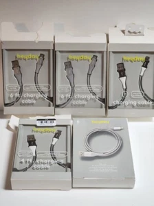 wholesale Lot of 5 Heyday Charging Cables, USB-A to Micro USB Braided/PVC - Picture 1 of 1