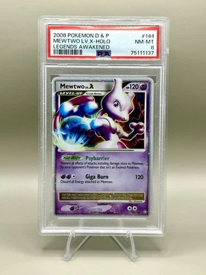 Mewtwo LV X 144/146 DP Legends Awakened Holo 2008 Pokemon TCG Card PSA 8 NM/MT - Image 1 of 2