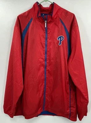 Philadelphia Phillies Jacket Mens 2XL Windbreaker Reebok MLB Baseball Full Zip - Image 1 of 4