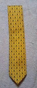 Bird Dog Bay Silk Hockey Sticks Masks Trophy Yellow Tie - Picture 1 of 5