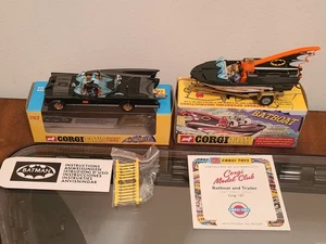 Corgi Reissued 2024 Batman Batmobile w/Tow Hook (267) & 2025 Batboat (107) - Picture 1 of 16