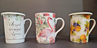 Kent Pottery Coffee / Tea Mugs with Lids – Set of 2 – Porcelain – EUC - Image 1 of 4