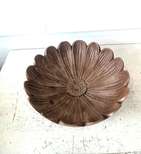 Vintage Dialene Better Maid braun Schale Lotusblütenform Retro 25 cm Durchmesser x 8 cm H - Bild 1 von 11