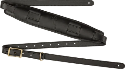 Correa de sillín de cuero premium vintage Fender Mustang, negra #: 0990689006  Foto 1 de 4