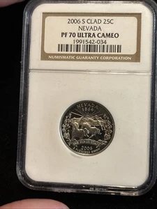 2006 S Nevada Quarter Ngc Pf70 Ultra Cameo 25c Proof Clad Statehood - Picture 1 of 19