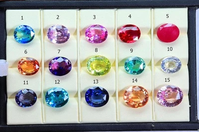 Lab Grown Multi Sapphire Loose Gemstones At Wholesale Price Bangkok Cut - Image 1 of 4