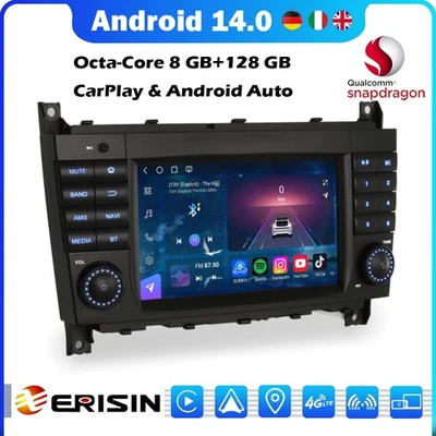 128GB Android 14 Autoradio Carplay BT5.1 Radio Mercedes CLC/G/C Klasse W203 W463 - Bild 1 von 4