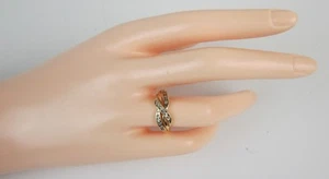 SOLID 9CT YELLOW GOLD DIAMOND DRESS RING - SIZE O - Picture 1 of 14