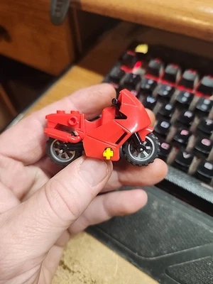 Lego Red Touring Motorcycle Bike Red Color For Minifigure - Image 1 of 4