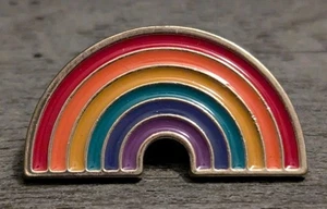 Retro Rainbow Enamel Lapel Pin With Bold Colors, Vintage Style, And Pride Charm - Picture 1 of 3