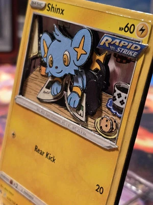 Shinx 039/159 3D Handmade Pokémon Card Art Sword and Shield Crown Zenith Regular - Image 1 of 2