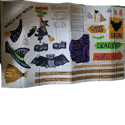 Panel de tela de corte y costura de bruja de Halloween What Way ~ decoración de pared, puerta Foto 1 de 3