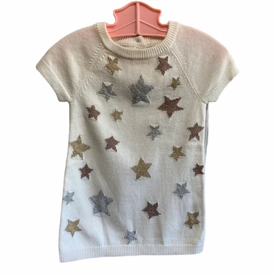 Vestido de malha Crazy 8 estrela metálica novo com etiquetas 6-12 meses - Imagem 1 de 3