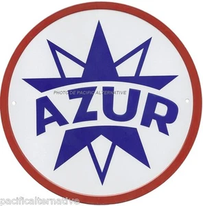 Plakette AZUR aus METALL Tole Logo Benzin Desmarais Öl Auto weil Rahmen NEU - Bild 1 von 1