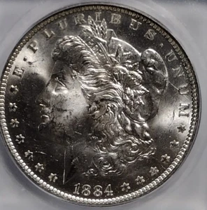 Dólar de plata Morgan 1884-O BU/UNC MS64 ICG grado R6h-51-827-57-892 - Imagen 1 de 12