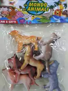 Kit busta animaletti cani e gatti gioco ottima qualita giocattolo toy - Foto 1 di 1