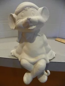 Mouse shelf-sitter, made from vintage molds, Ready-to-paint bisque - Picture 1 of 5