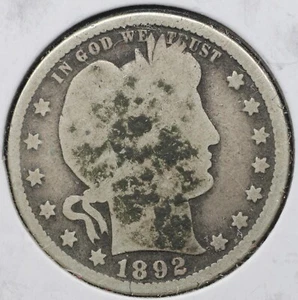 1892-O BARBER QUARTER 25C (P0099) - Picture 1 of 2