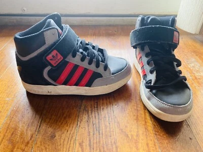 Boys Adidas Black White Red High Top Basketball Sneakers Toddlers Sz 13 - Image 1 of 4