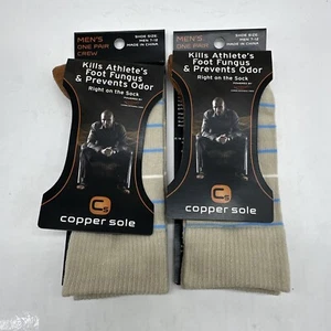 Men's Cupron Dress Crew Socks-2 Pair Pack-Copper Odor Fighting Technology - Picture 1 of 3
