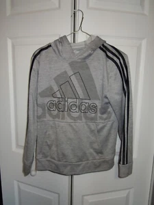 ADIDAS HOODIE YOUTH  MEDIUM (10-12)-BOYS/GIRLS  SWEATSHIRT GRAY SOLID - Picture 1 of 4