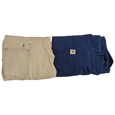 Carhartt рипстоп скраб Топ мужской XL темно-синий и коричневый с карманом медсестра врач - Изображение 1 из 4