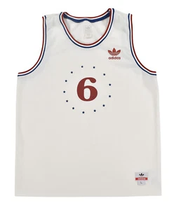 Men's Vintage Adidas Philadelphia 76ers Dr J Julius Erving #6 Retro Jersey Large - Picture 1 of 2