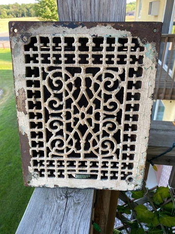 Antique Cast Iron Ornate Heating Grate Cover Vent Register 13 1/2" x 10 3/4" Cover