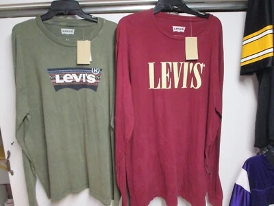 (2) CAMISA LEVI'S HOMBRE MANGA LARGA (XL) GRANATE Y VERDE MILITAR NUEVA CON ETIQUETAS PEQUEÑOS DEFECTOS  Foto 1 de 4