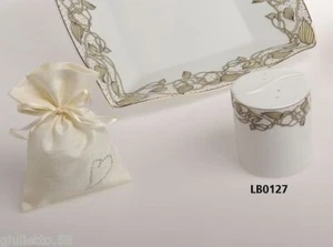 Bomboniera Set Salt And Pepper In Porcelain Gold LB0127 - Picture 1 of 1