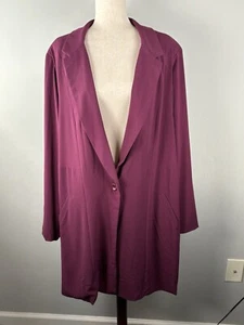 Torrid Blazer Donna 6/6X Studio Crepe Giacca Lunga Borgogna NUOVO - Foto 1 di 8