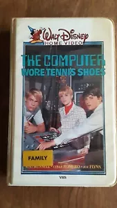 Disney The Computer Wore Tennis Shoes VHS 1st Edition White Clamshell Russell - Picture 1 of 5