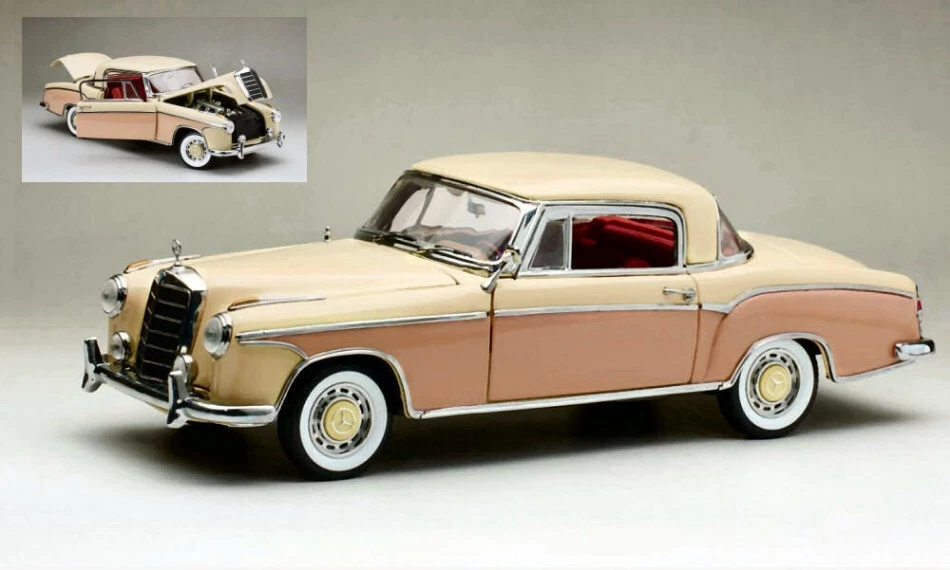 Mercedes 220 Se Coupe' (w128) Luz LED Beige/Rojo 1:18 Modelo 3591 Sun Star - Imagen 1 de 1
