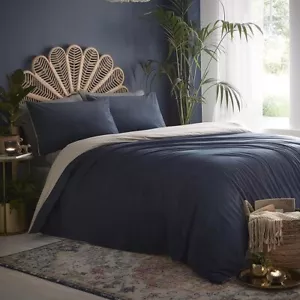 Set copripiumino Appletree Loft TATE SUPER KING SIZE NAVY VELVET TOUCH - Foto 1 di 3