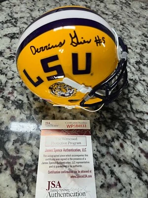 Derrius Guice Autographed Signed Mini Helmet LSU Tigers JSA Witnessed COA - Image 1 of 3