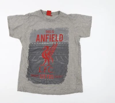 Liverpool FC Boys Grey T-Shirt 12/13 Years Casual Sports - Image 1 of 4