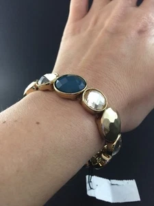 INC International Gold Color Rhinestone Wrist Stretchy Bracelet New With Tags - Picture 1 of 5