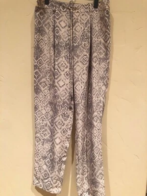 Nuevo con etiquetas Pantalón Harlowe & Graham Estampado Corbata Frontal Talla Mediana Foto 1 de 4