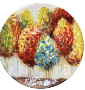 Pier1 Imports Ironstone Impressionist Fall Colorful Autumn Tree Plate - Picture 1 of 3