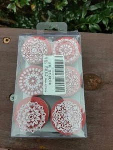 Decora (6) count diff.snow flake red rubber wood mounted stamps 25 cm each READ - Picture 1 of 4