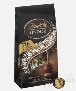 Lindt Lindor 70% Extra Dark Chocolate Candy Truffles 8.5 Oz. Bag Limited Edition - Picture 1 of 5