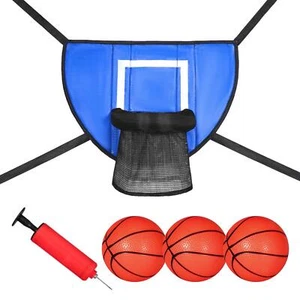 Mini-Basketballkorb für Trampolin mit umzäuntem Basketballrahmen für - Bild 1 von 6