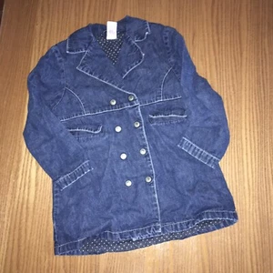 Girls Gymboree Bon Voyage Denim Double Breasted Trench Coat 6 (XL in Gymboree) - Picture 1 of 3