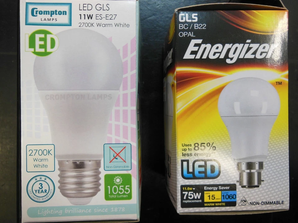 3x Energizer or Crompton LED Standard GLS Bulb screw ES output 75W Non-Dimmable  - Image 1 of 1