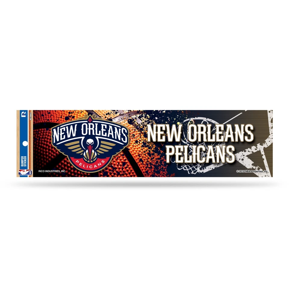 New Orleans Pelicans 11X3 inch Official NBA Basketball Logo Bumper Sticker Decor - Image 1 of 1