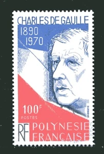 FRENCH POLYNESIA 1980, CHARLES DE GAULLE 10TH DEATH ANNIV., Scott 340 MNH - Picture 1 of 1
