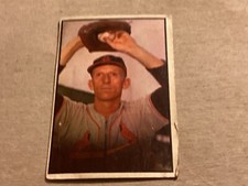 1953 Bowman Color St. Louis Cardinals Baseball Card #140 Al Brazle - EX - Lite