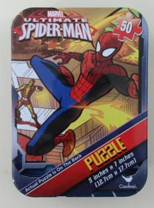 Rompecabezas Marvel Ultimate Spiderman Mini 50 piezas 5"" x 7"" en lata de viaje NUEVO sellado - Imagen 1 de 5